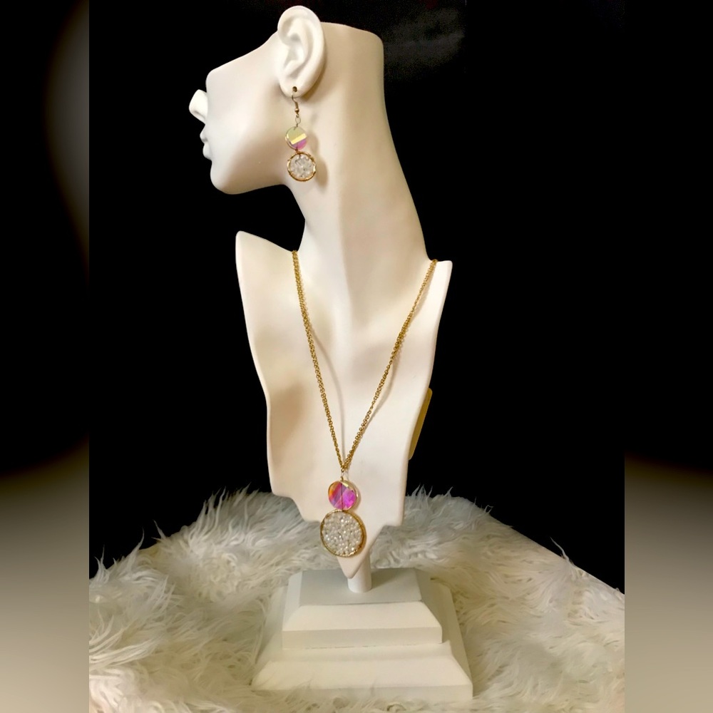 Brand New Attitudes Brand Necklace & Earings set